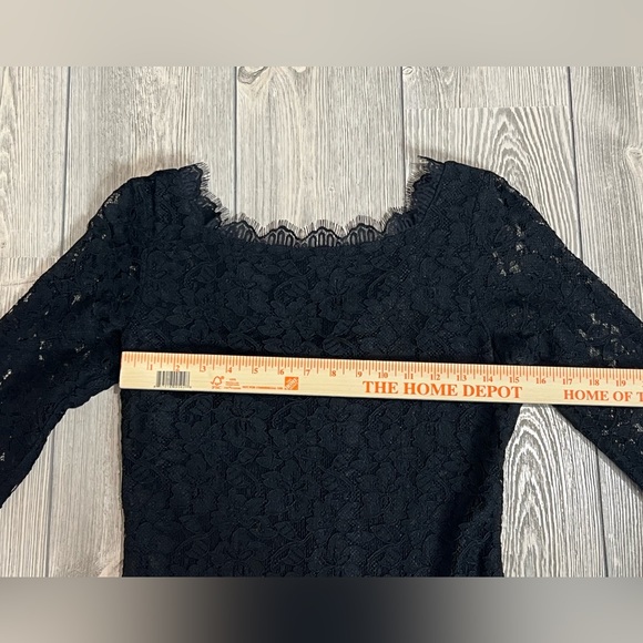 Diane von Furstenberg Lace Sheath Mini Dress Size 6 Black - Picture 4 of 9